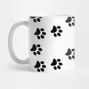 Paw Black and White Pattern Mug